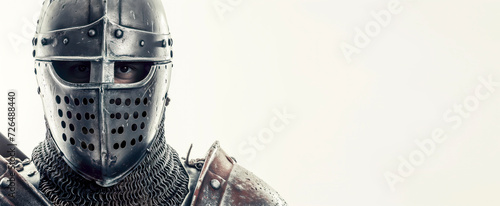 A gallant knight stands proudly in their outdoor attire, donning a gleaming breastplate and sturdy chain mail, ready for any battle that may come their way