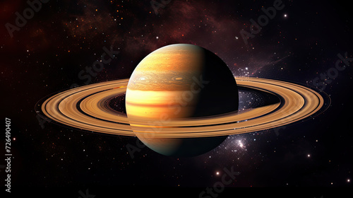 Distinctive Beauty of Saturn in Space - Generative AI