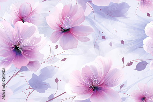 Seamless Floral Wallpaper Pattern: Nature's Beautiful Blossom in Pink and White