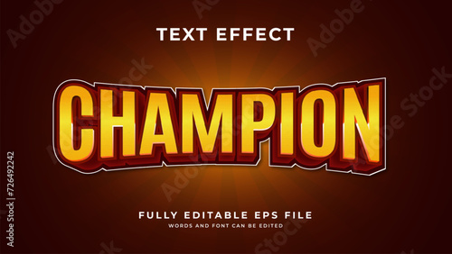 Vector champion editable text effect template