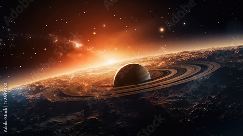 Awe-Inspiring View of Saturn in the Universe - Generative AI