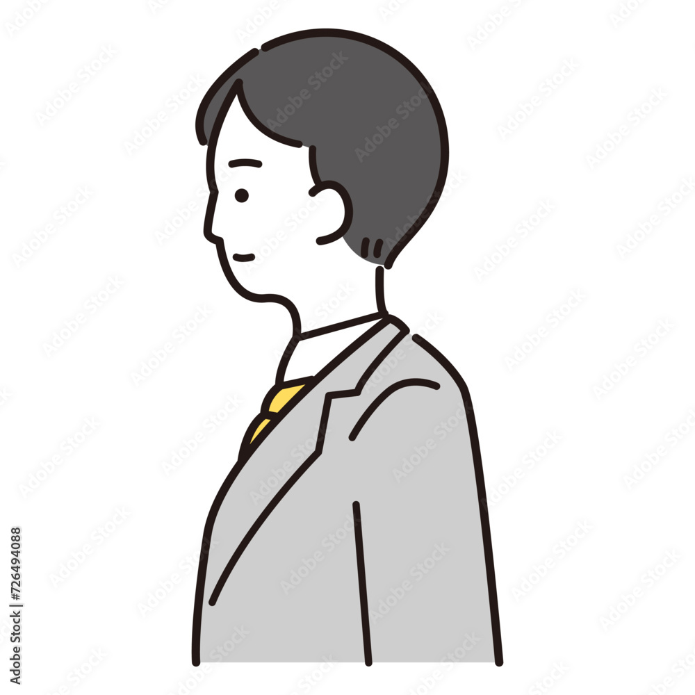スーツ男性の横向きイラスト