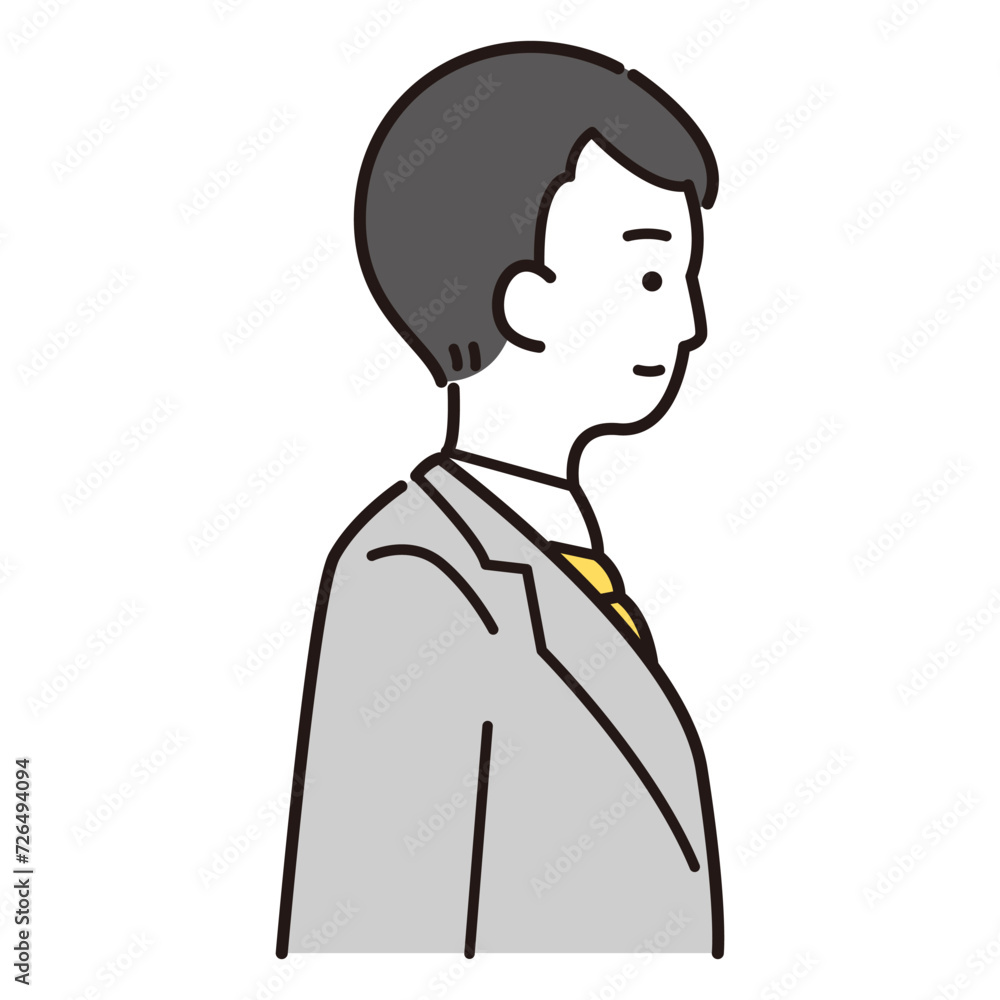 スーツ男性の横向きイラスト スーツ男性の横向きイラスト