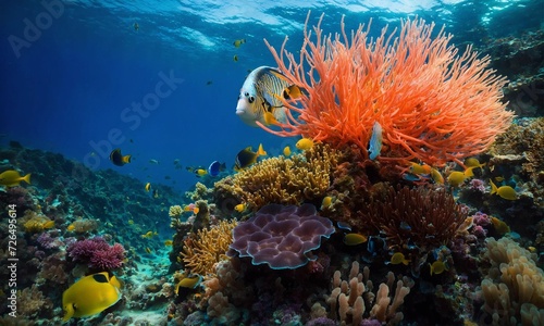 Tropical sea underwater fishes on coral reef © Dompet Masa Depan