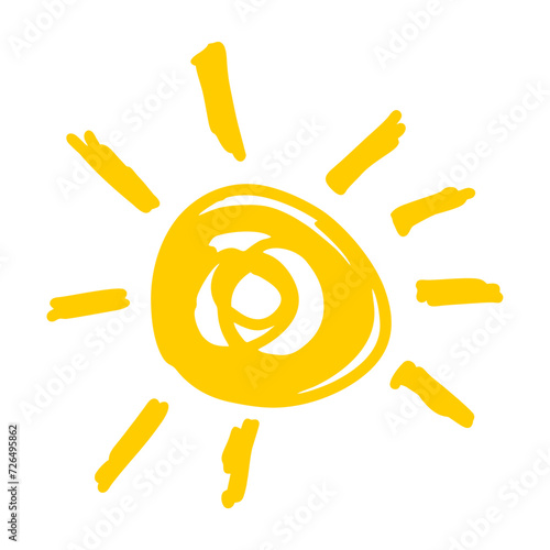 Cute doodle sun vector icon