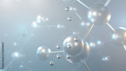 aluminium silicate molecular structure, 3d model molecule, e559, structural chemical formula view from a microscope