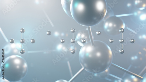 Fotografie aluminium sulfate molecular structure, 3d model molecule, e520, structural chemi