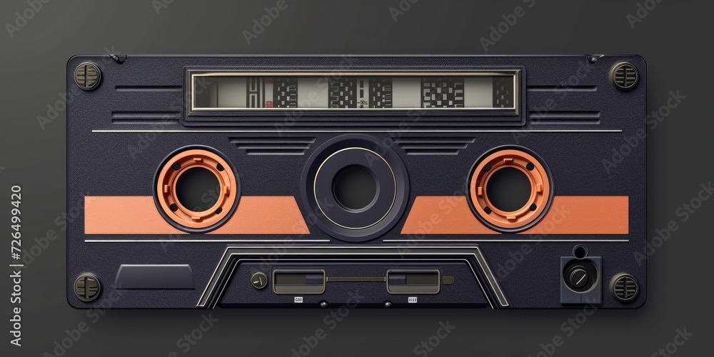 Obraz premium A detailed shot of a radio mounted on a wall. Perfect for illustrating vintage technology or adding a retro touch to any design project