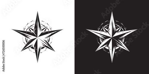 Vintage grunge Star Vector illustration in black and white