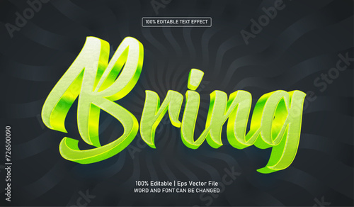 Bring editable premium 3d vector text effect