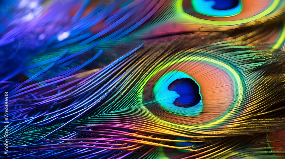 Fototapeta premium peacock feather close up