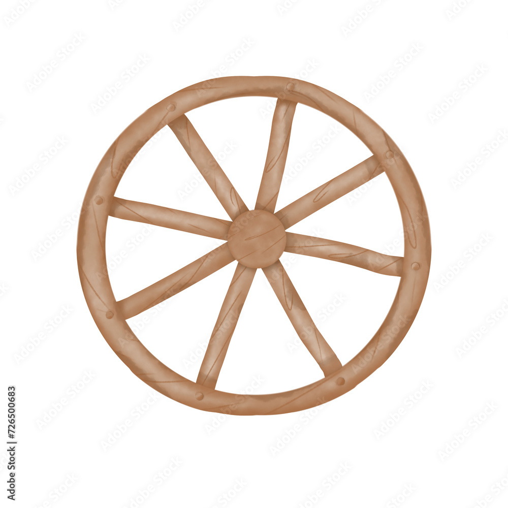 Old Classic Wooden Wheel clipart