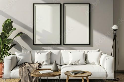 Modern Living Room Wall Poster Mockup