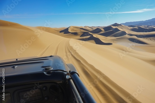 pov from boarders perspective, dunes spanning ahead photo