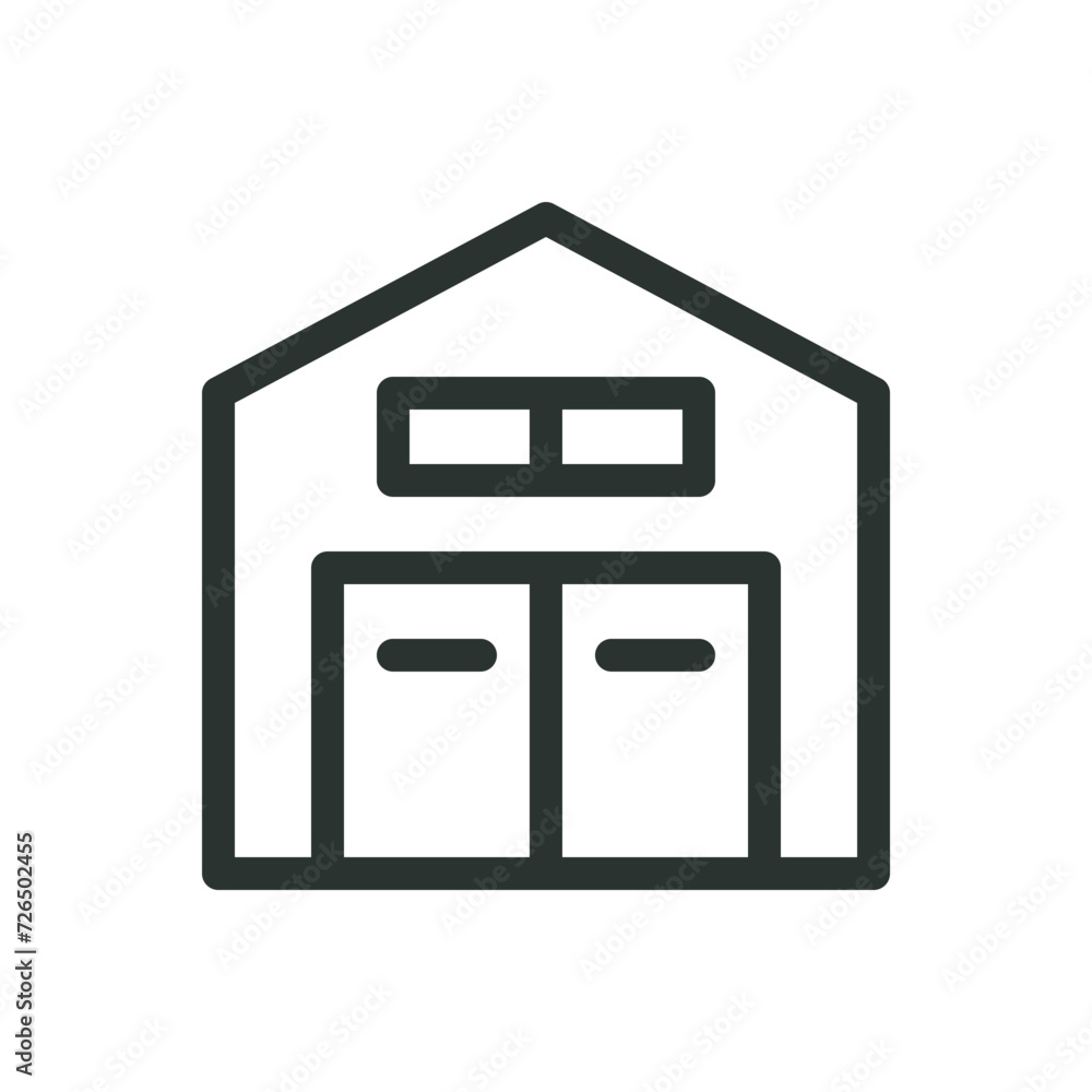 Barn shed isolated icon, poultry farm vector symbol with editable stroke Barn shed isolated icon, poultry farm vector symbol with editable stroke