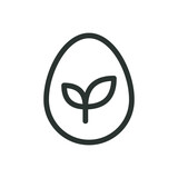 Organic egg isolated icon, eco chicken egg vector symbol with editable stroke