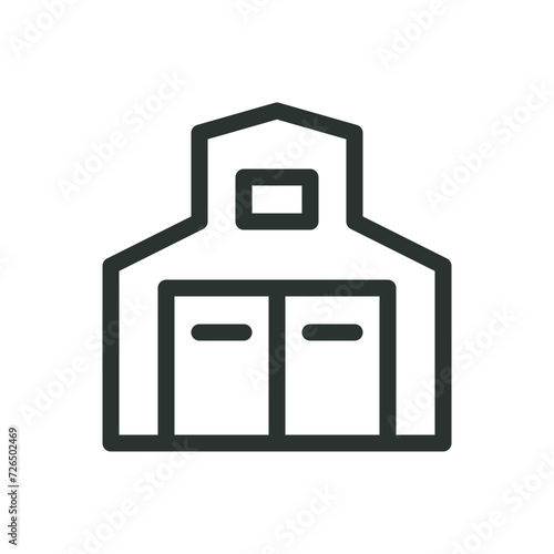 Barn shed isolated icon, poultry farm building vector symbol with editable stroke