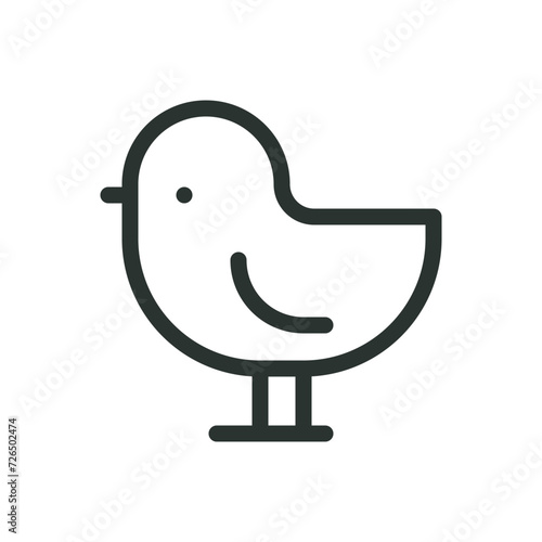 Baby chick isolated icon, small bird vector symbol with editable stroke