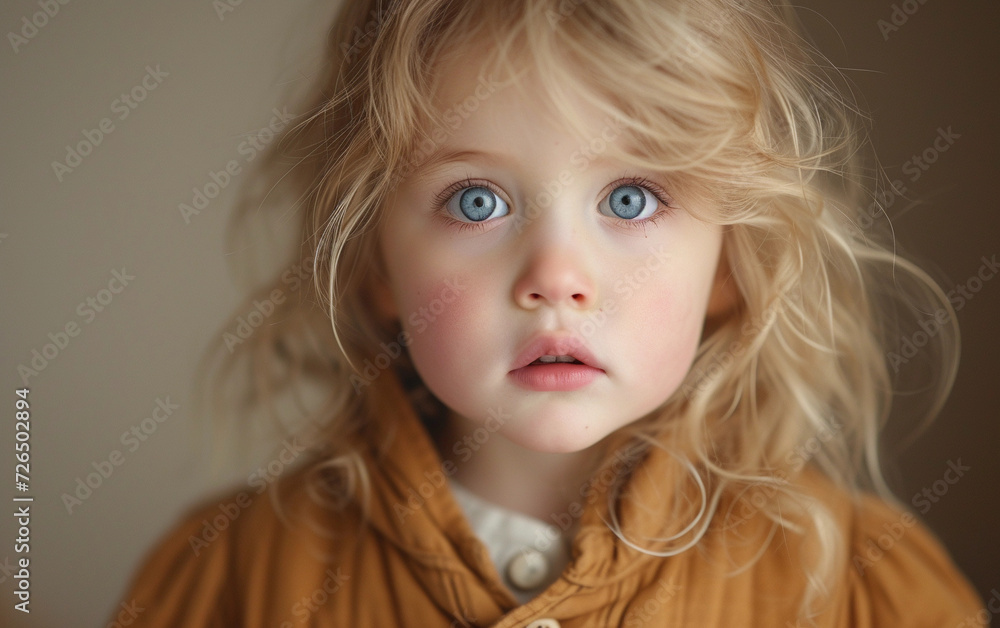 Close-Up of Multiracial Child With Blue Eyes Close-Up of Multiracial Child With Blue Eyes