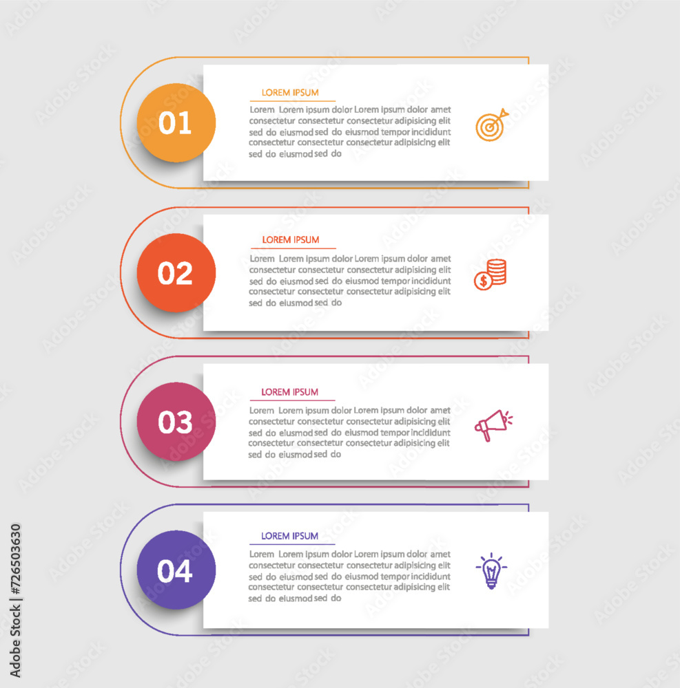 Infographic template with 4 steps, workflow, process chart Infographic template with 4 steps, workflow, process chart