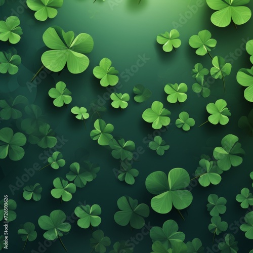 st patrick's day background with shamrocks, green leaves. happy saint patrick's day with a green background featuring shamrock leaves