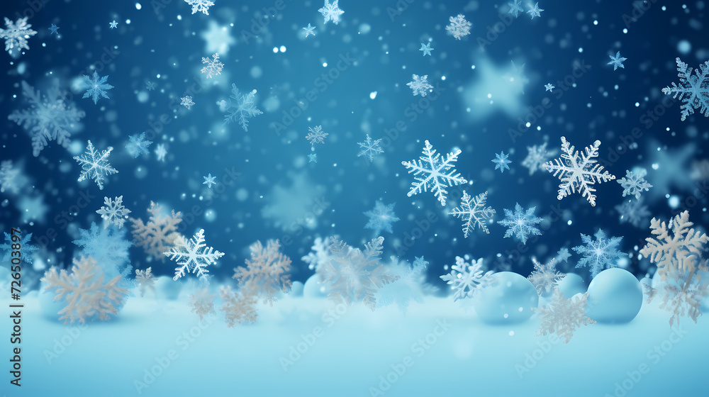 Beautiful winter Christmas glowing background with falling snowflakes, winter background Beautiful winter Christmas glowing background with falling snowflakes, winter background