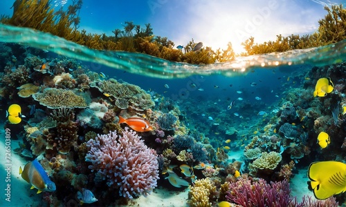 Underwater Scene With Reef And Tropical Fish, amazing nature © Dompet Masa Depan