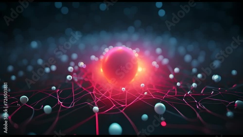 Abstract AI-generated background with neural tissues, organic shapes, biological elements, cells. Futuristic medical technologies, artificial intelligence and science concept. photo