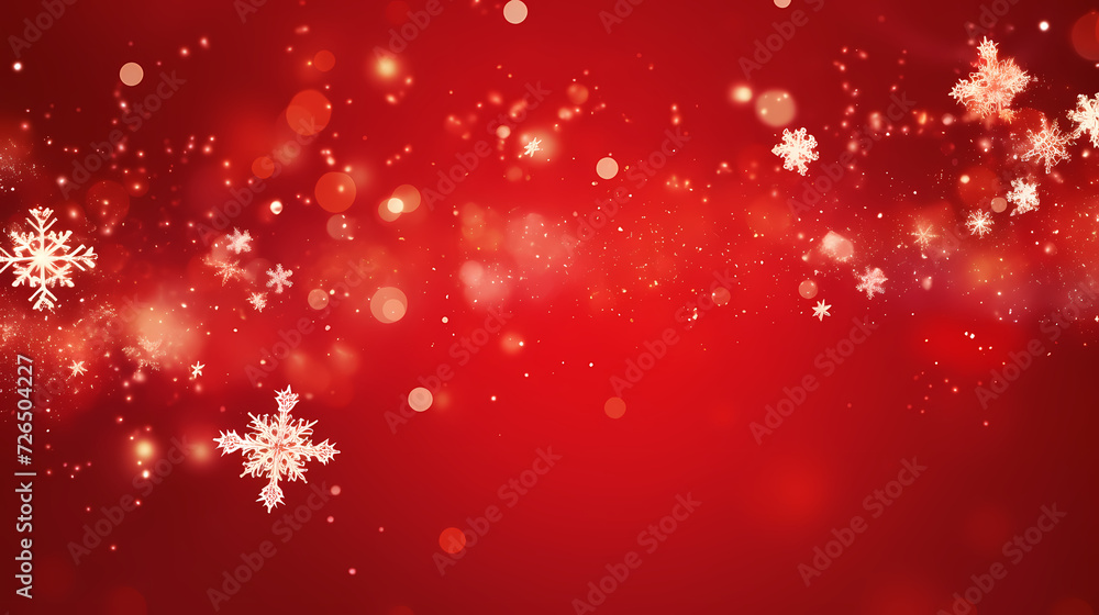 Beautiful winter Christmas glowing background with falling snowflakes, winter background