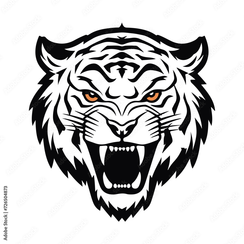 white tiger head illustration