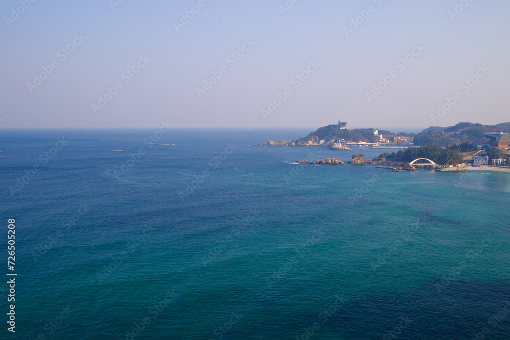 Aerial View of East Sea with Jangho Port and Yonghwa Beach