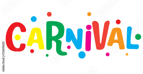 Colorful text Carnival vector file 