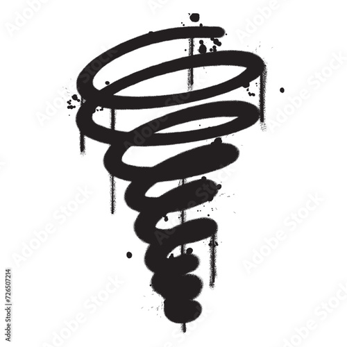 Vector graffiti spray paint typhoon isolated vector illustration