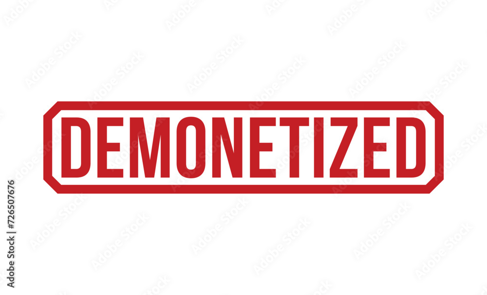 Fototapeta premium Demonetized stamp red rubber stamp on white background. Demonetized stamp sign. Demonetized stamp.