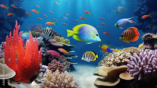 view of the underwater world, clear sea