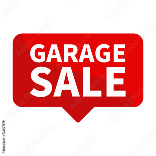 Garage Sale Text In Red Rectangle Shape For Promotion Business Marketing Social Media Information Announcement

