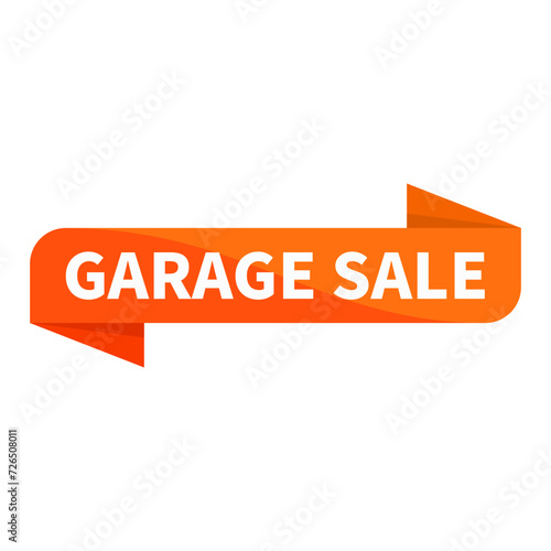 Garage Sale Text In Orange Ribbon Rectangle Shape For Promotion Business Marketing Social Media Information Announcement
