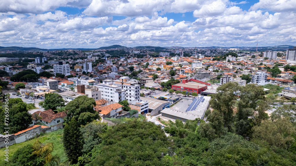 Aerial image of the city of Betim, Belo Horizonte, Brazil. Main square.