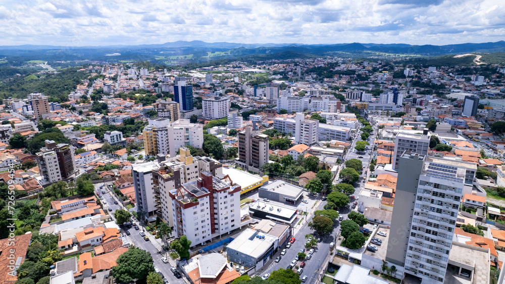 Obraz premium Aerial image of the city of Betim, Belo Horizonte, Brazil. Main square.