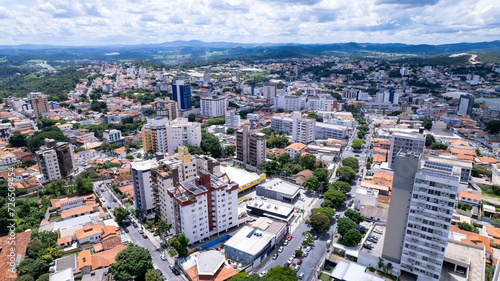 Aerial image of the city of Betim  Belo Horizonte  Brazil. Main square.
