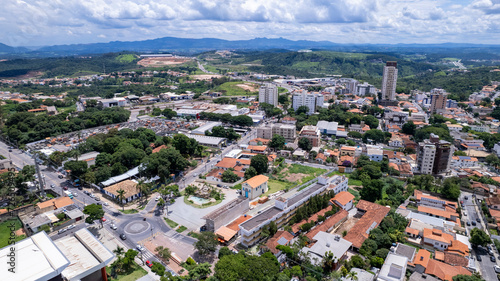 Fototapeta Naklejka Na Ścianę i Meble -  Aerial image of the city of Betim, Belo Horizonte, Brazil. Main square.