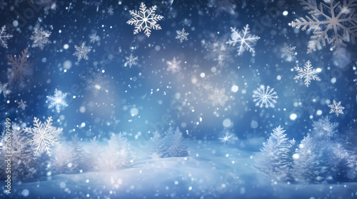 Snowflake background, snowflake border, winter holiday background, soft colors and dreamy atmosphere © xuan