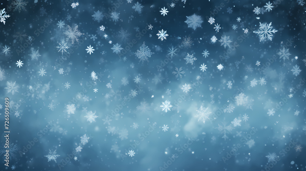 Obraz premium Snowflake background, snowflake border, winter holiday background, soft colors and dreamy atmosphere