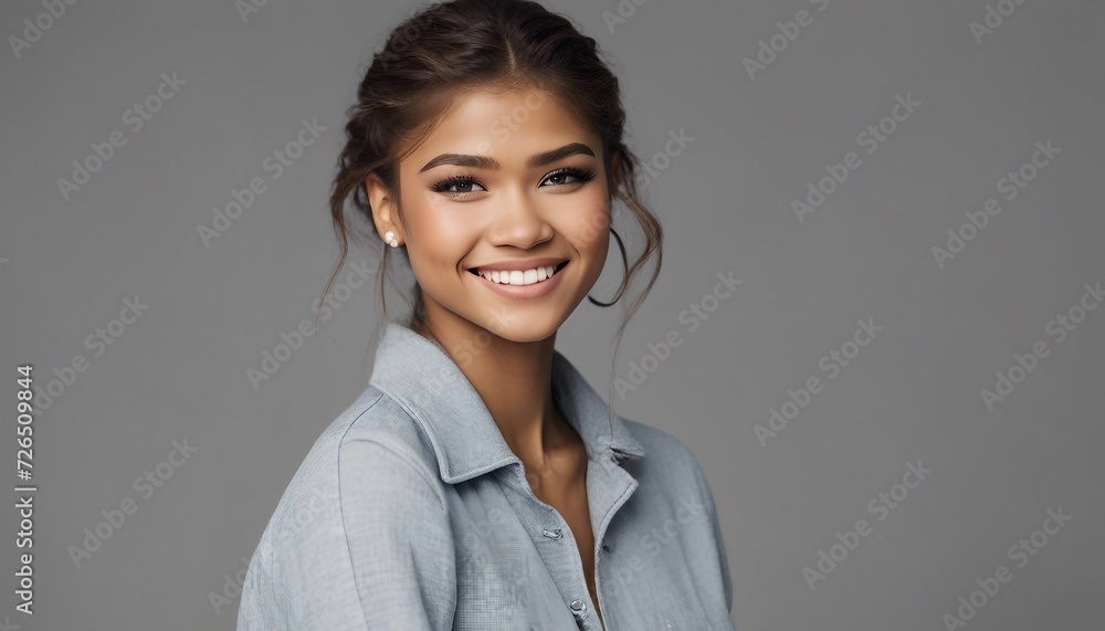 Radiant Joy
Captivating Smile on a Gray Backdrop Radiant Joy
Captivating Smile on a Gray Backdrop
