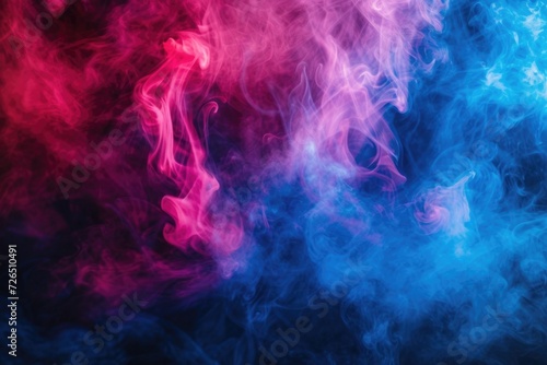 Close-up view of smoke in vibrant red and blue colors. Versatile image suitable for various projects and designs