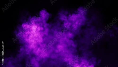 Fototapeta Naklejka Na Ścianę i Meble -  Abstract purple misty fog on isolated black background. Smoke stage studio. Texture overlays. The concept of aromatherapy.