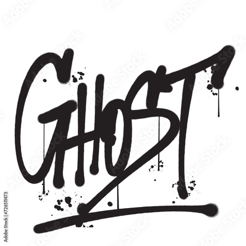 Vector graffiti spray paint word ghost isolated vector illustration