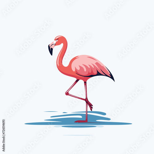 Pink flamingo on a light background. Vector illustration. EPS 10 © Muhammad