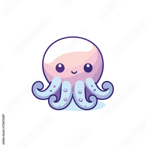 cute octopus animal kawaii character icon vector illustration design