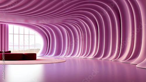 Modern Pink Circular Couch Design